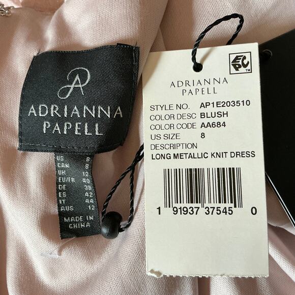 Adrianna Papell Women's Formal Dress Size 8 Pink Metallic A-Line Evening Gown - Picture 8 of 10